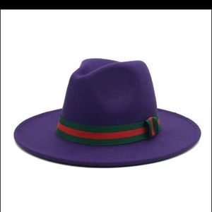 Purple Fedora Hat with Elastic Band